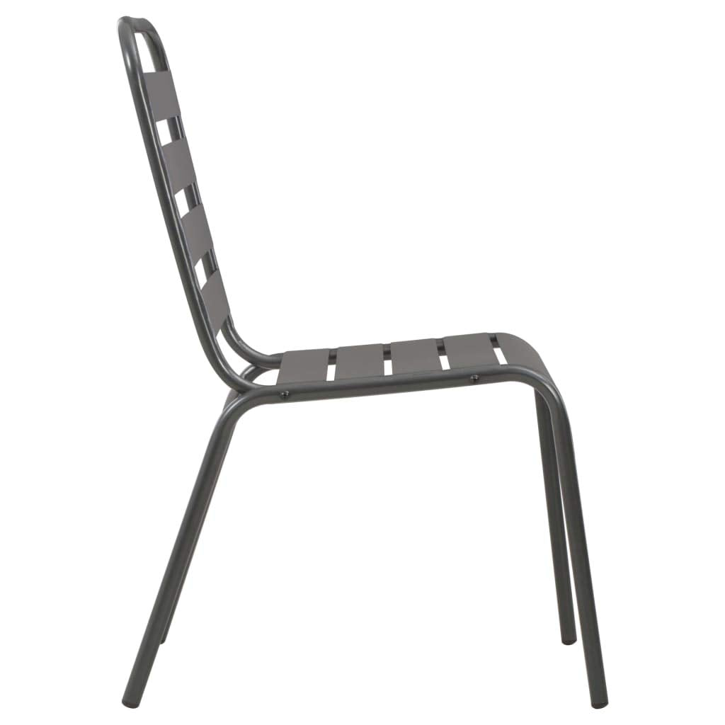 Stackable Patio Chairs Set of 2 Steel Gray P9516