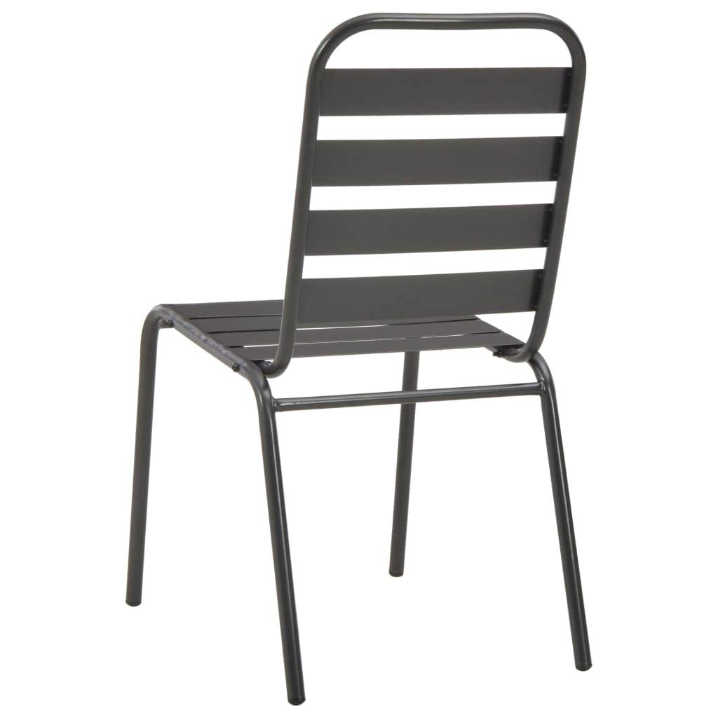 Stackable Patio Chairs Set of 2 Steel Gray P9516