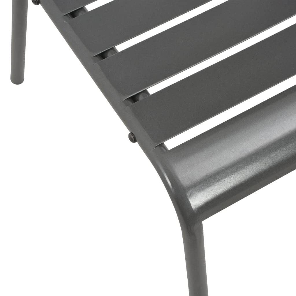 Stackable Patio Chairs Set of 2 Steel Gray P9516