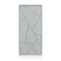 36 in. x 80 in. Gray Steel Prehung Front Door with Bore Hole D133063