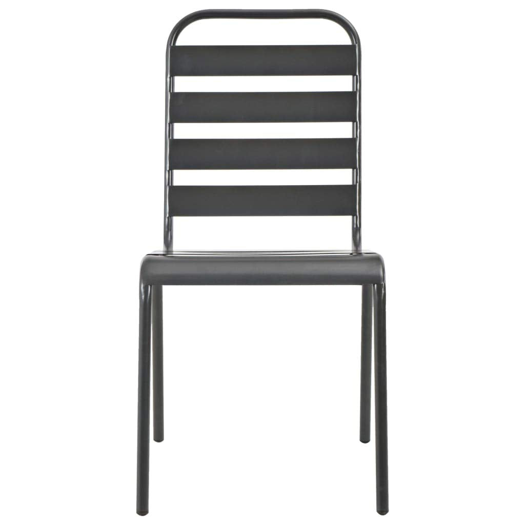 Stackable Patio Chairs Set of 2 Steel Gray P9516