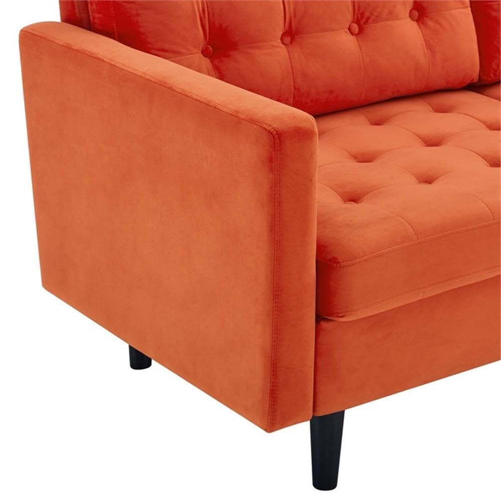 Orange Velvet Sofa F1655