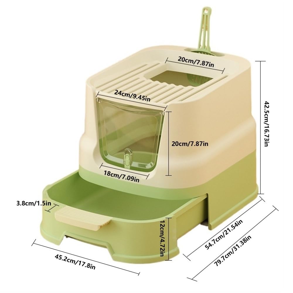 Enclosed Top-Entry Cat Litter Box with Scoop I87448