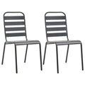 Stackable Patio Chairs Set of 2 Steel Gray P9516