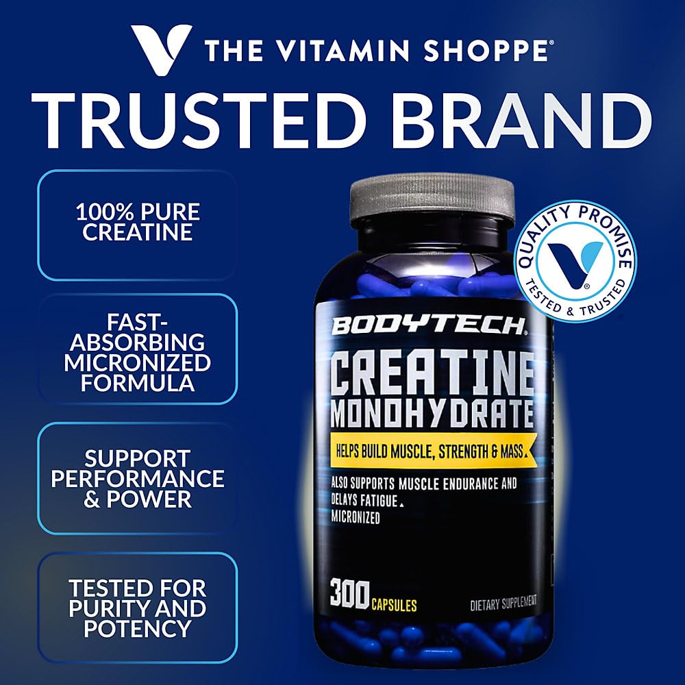 Creatine Monohydrate Capsules, Micronized, 2250 MG, 300 Capsules O5353