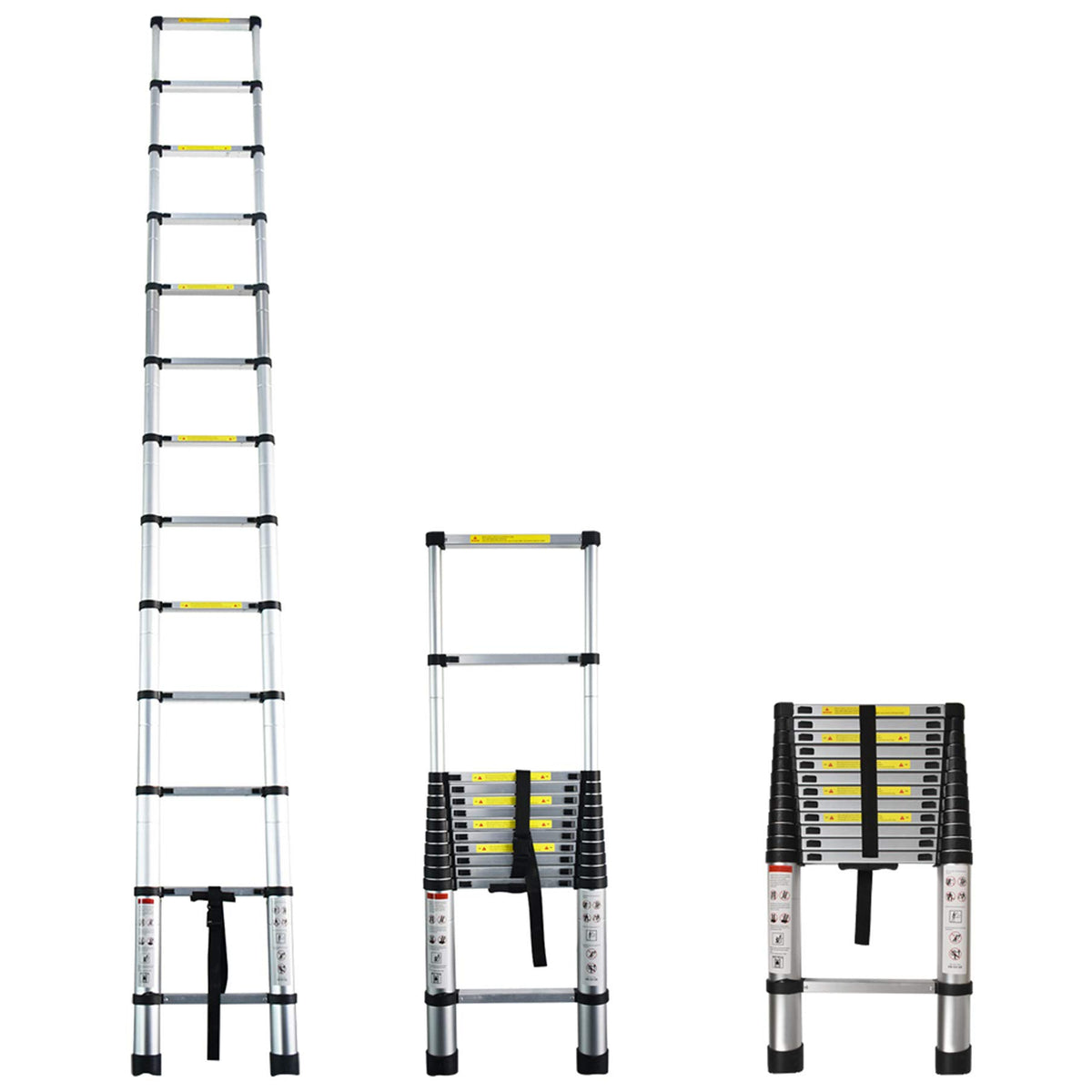 Aluminum Telescopic Extension Ladder 330 lbs Capacity 14.5FT F772