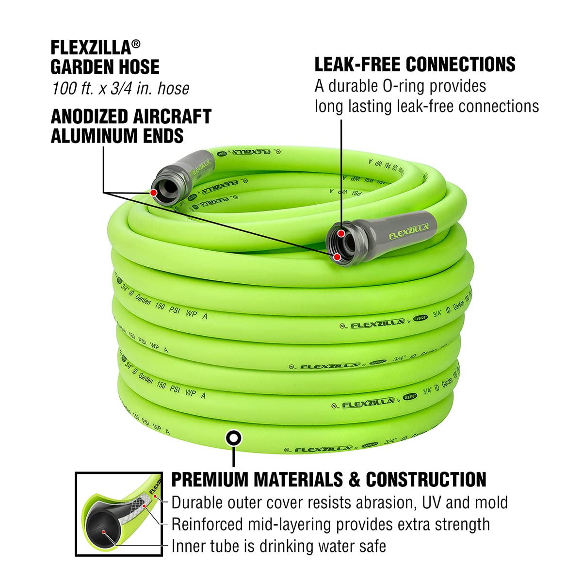 3/4 in. x 100 ft. Drinking Water Safe Garden Hose & Twist Action Nozzle N587