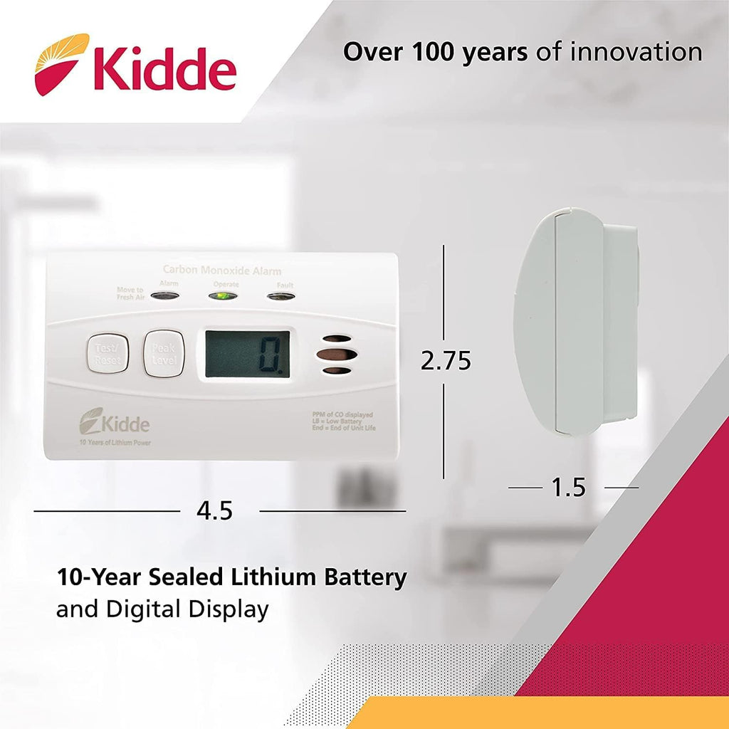 Carbon Monoxide Detector with 10-Year Battery, Digital Display, 2 Pack D765399