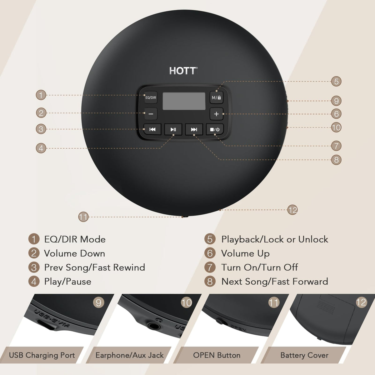 Portable CD Player with Anti-Skip Protection O127