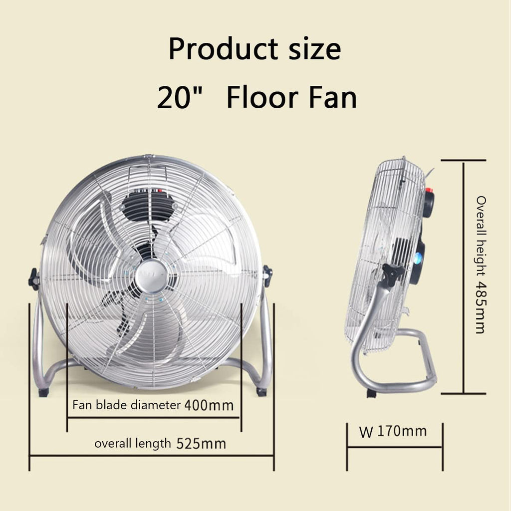 20 Inch 3 Speed Adjustable Tilt Metal Floor Fan P96758