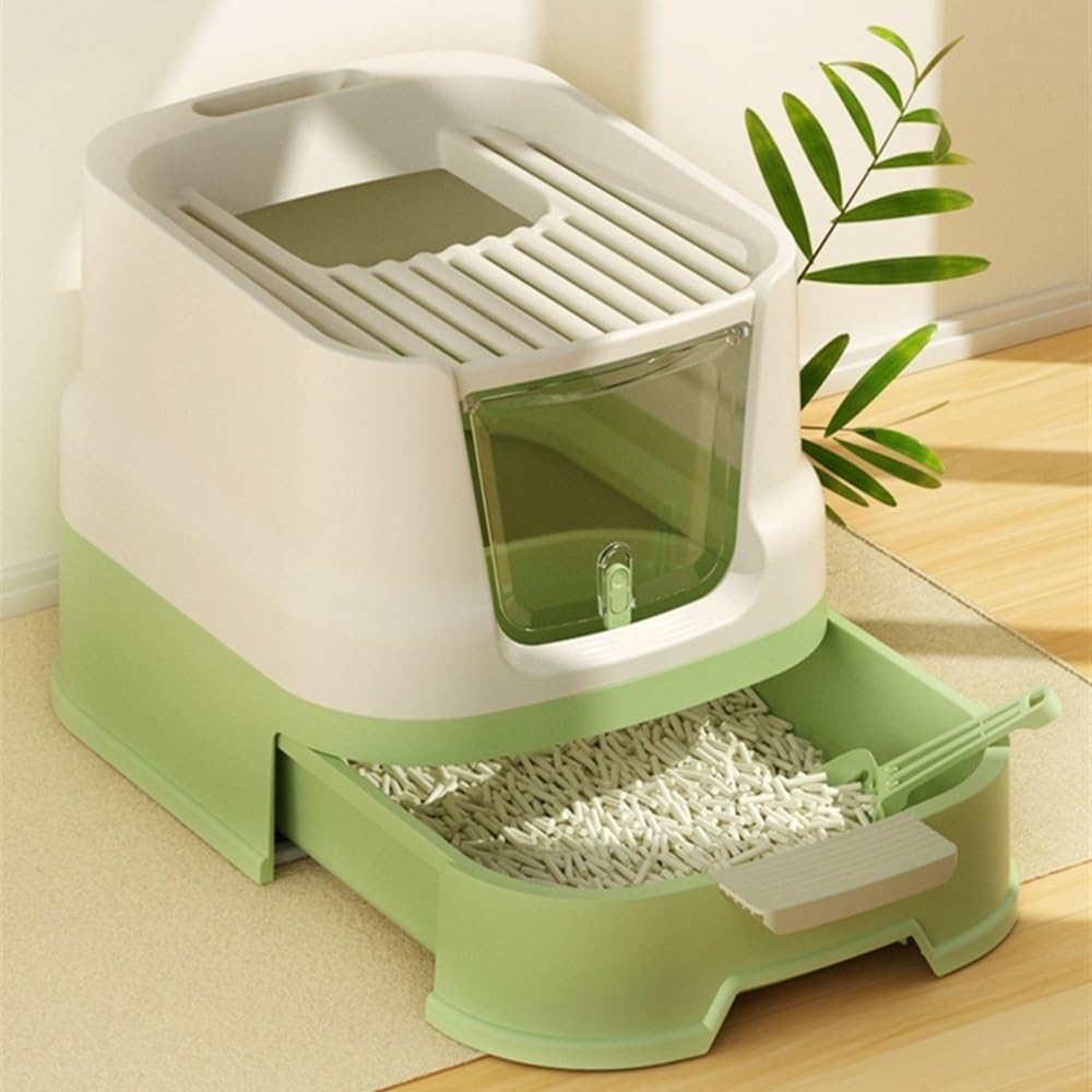 Enclosed Top-Entry Cat Litter Box with Scoop I87448