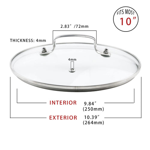 10" Tempered Glass Lid with Steam Vent Hole V94455