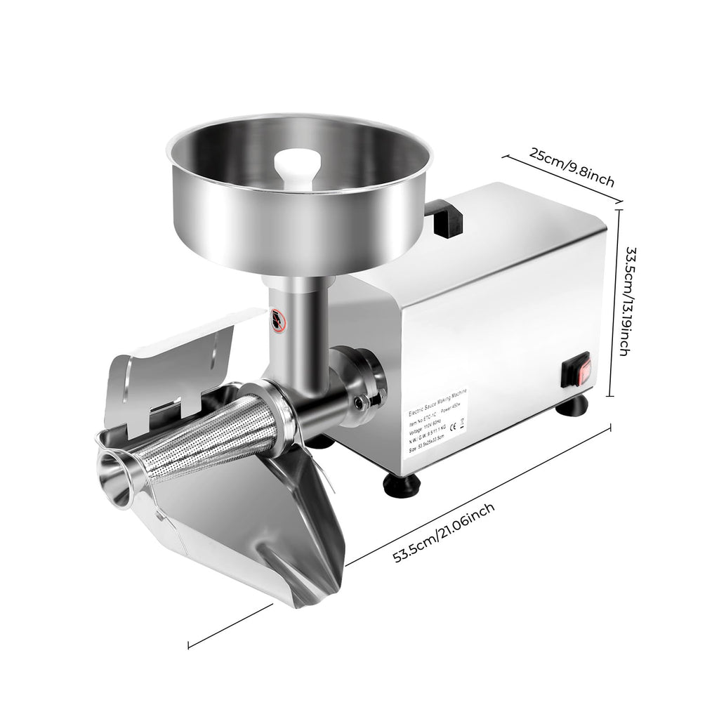 450W Electric Food Strainer with Filter and Trough Y382537
