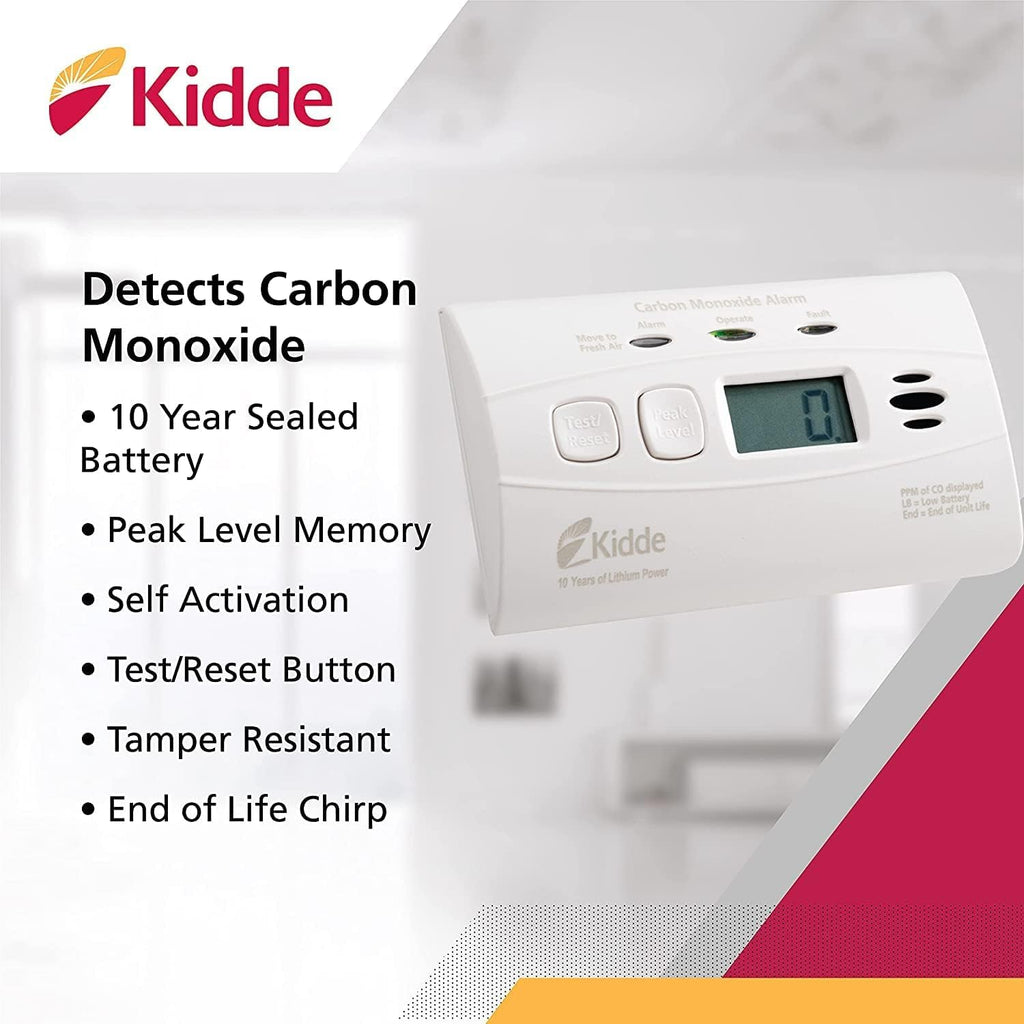 Carbon Monoxide Detector with 10-Year Battery, Digital Display, 2 Pack D765399