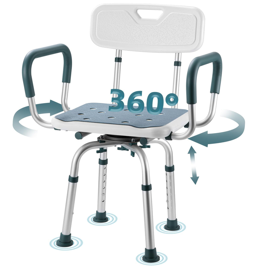 Heavy Duty Swivel Shower Chair with Arms and Back B61009