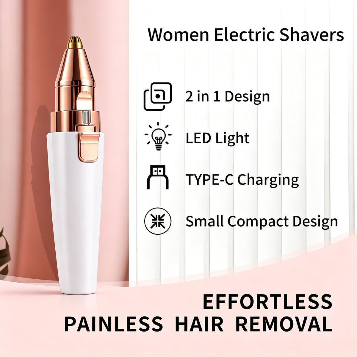 2 in 1 Electric Facial Hair Removal with LED Light V346
