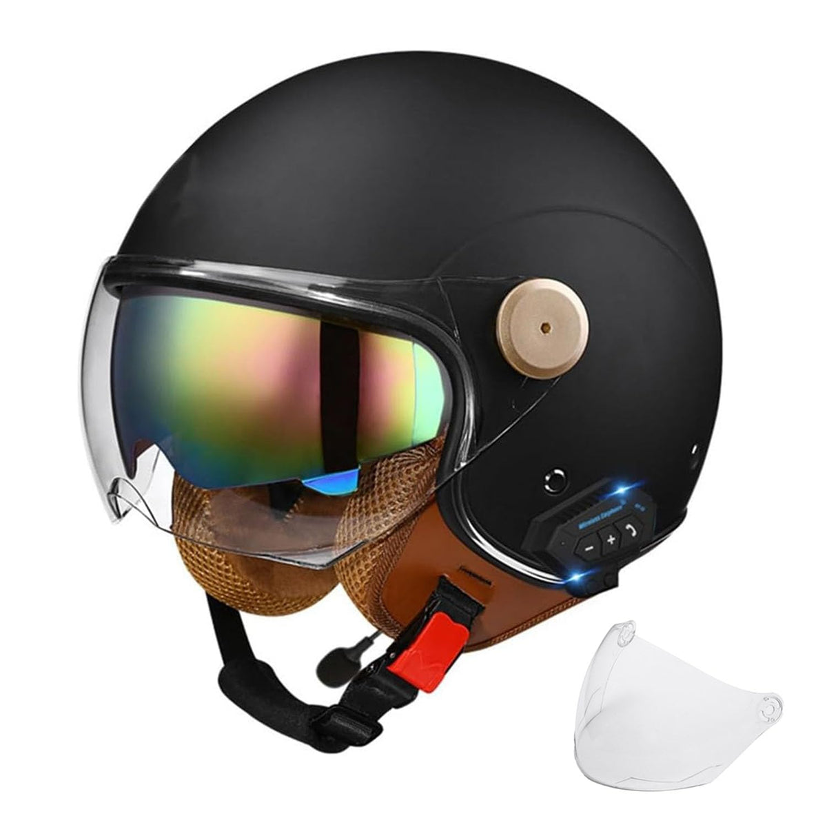 3/4 Open Face Motorcycle Helmet Dual Visors DOT Approved I170087