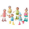 Wooden Family Dolls Set of 7 L511