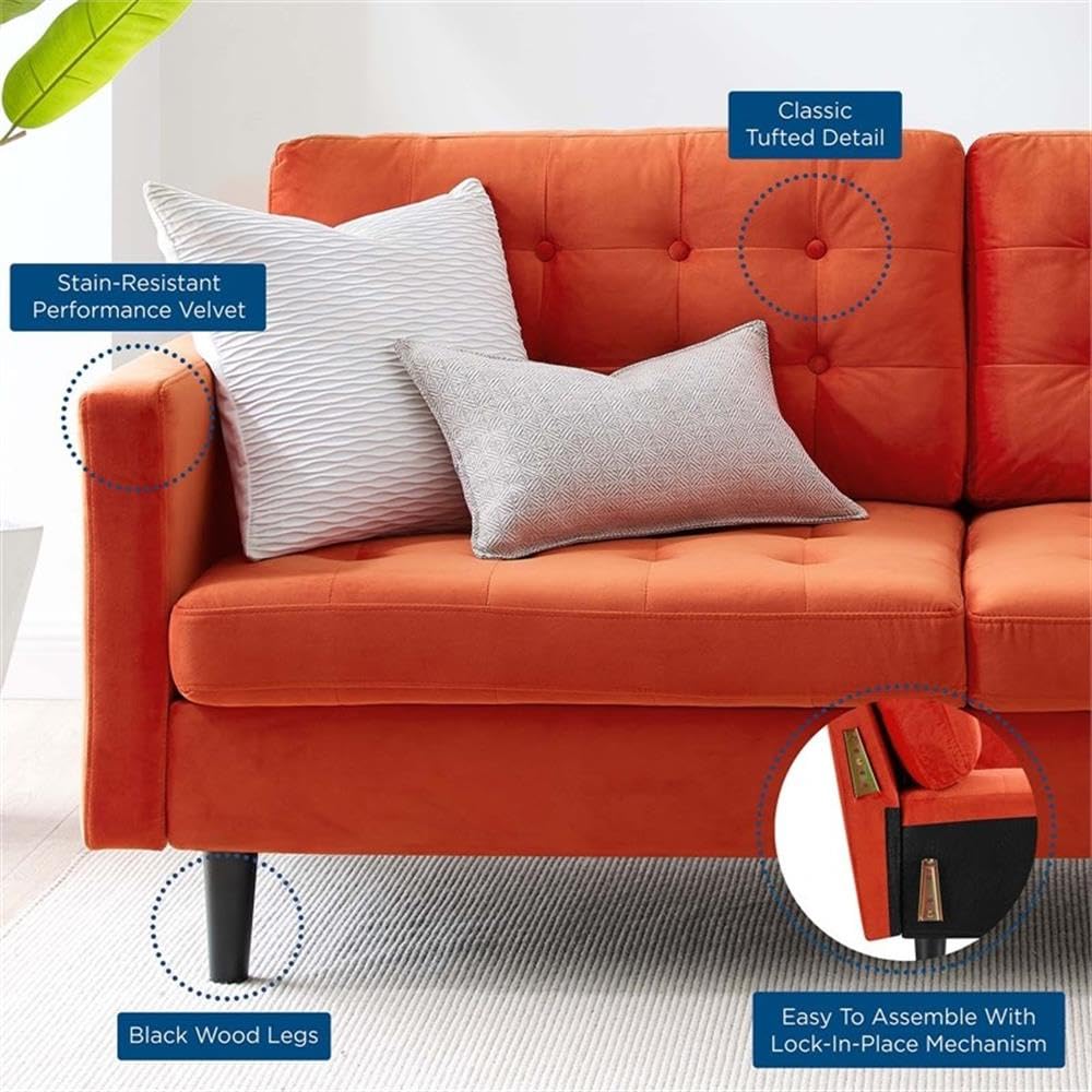 Orange Velvet Sofa F1655