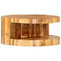 Round Solid Sheesham Wood Coffee Table 25.6"x11.8" W32219