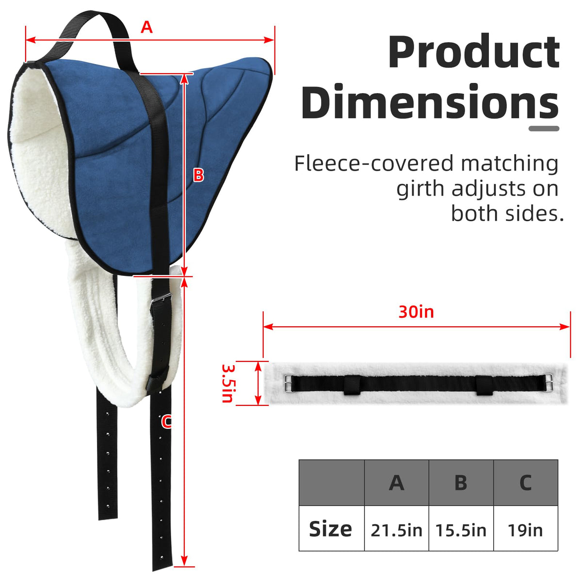 Horse Riding Pad with Adjustable Girth U177