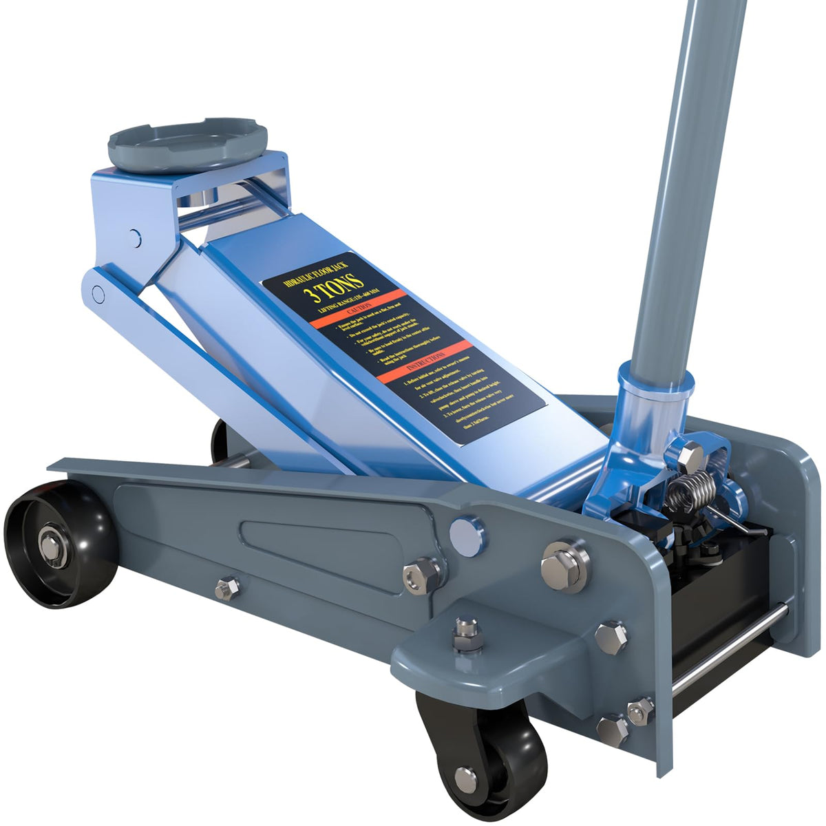 3 Ton Carbon Steel Floor Jack with Wheels N816400