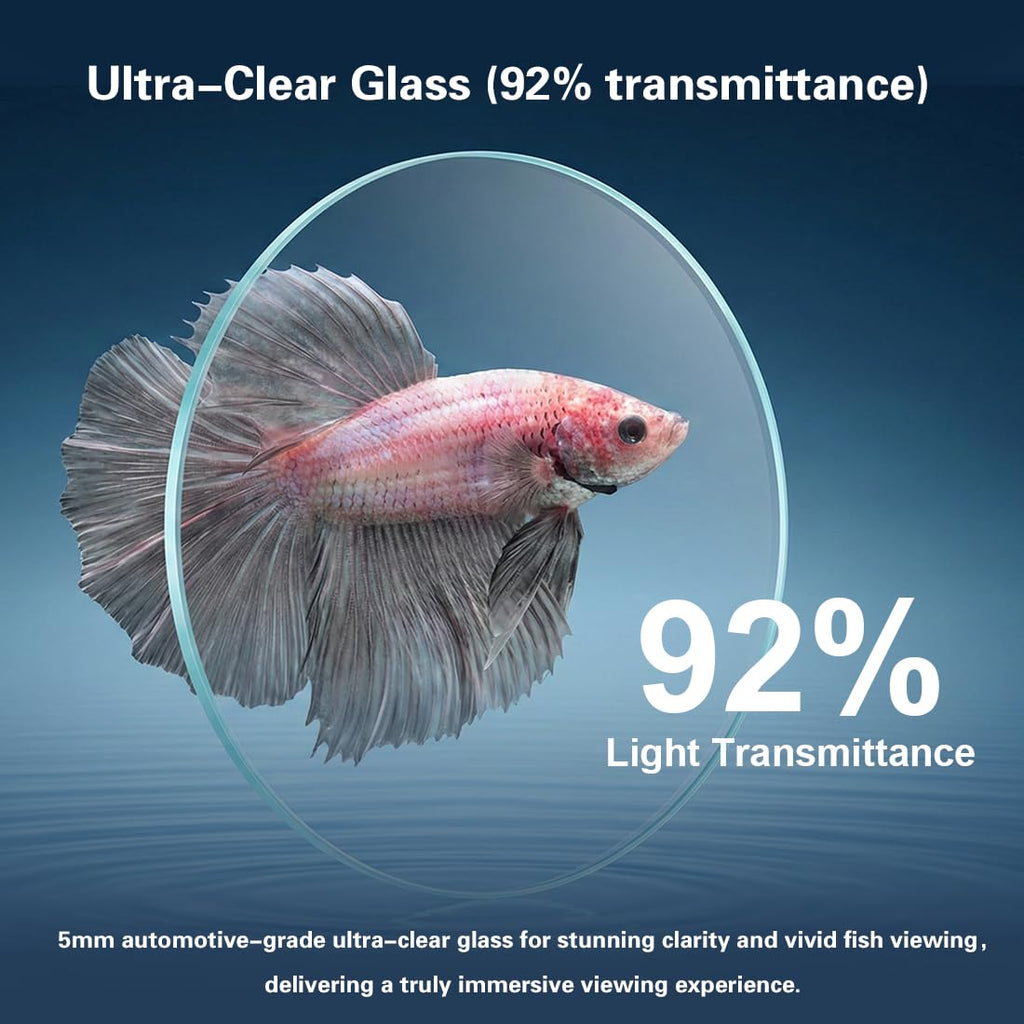 1.8 Gallon Fish Tank with Light Filter Lid Q2126