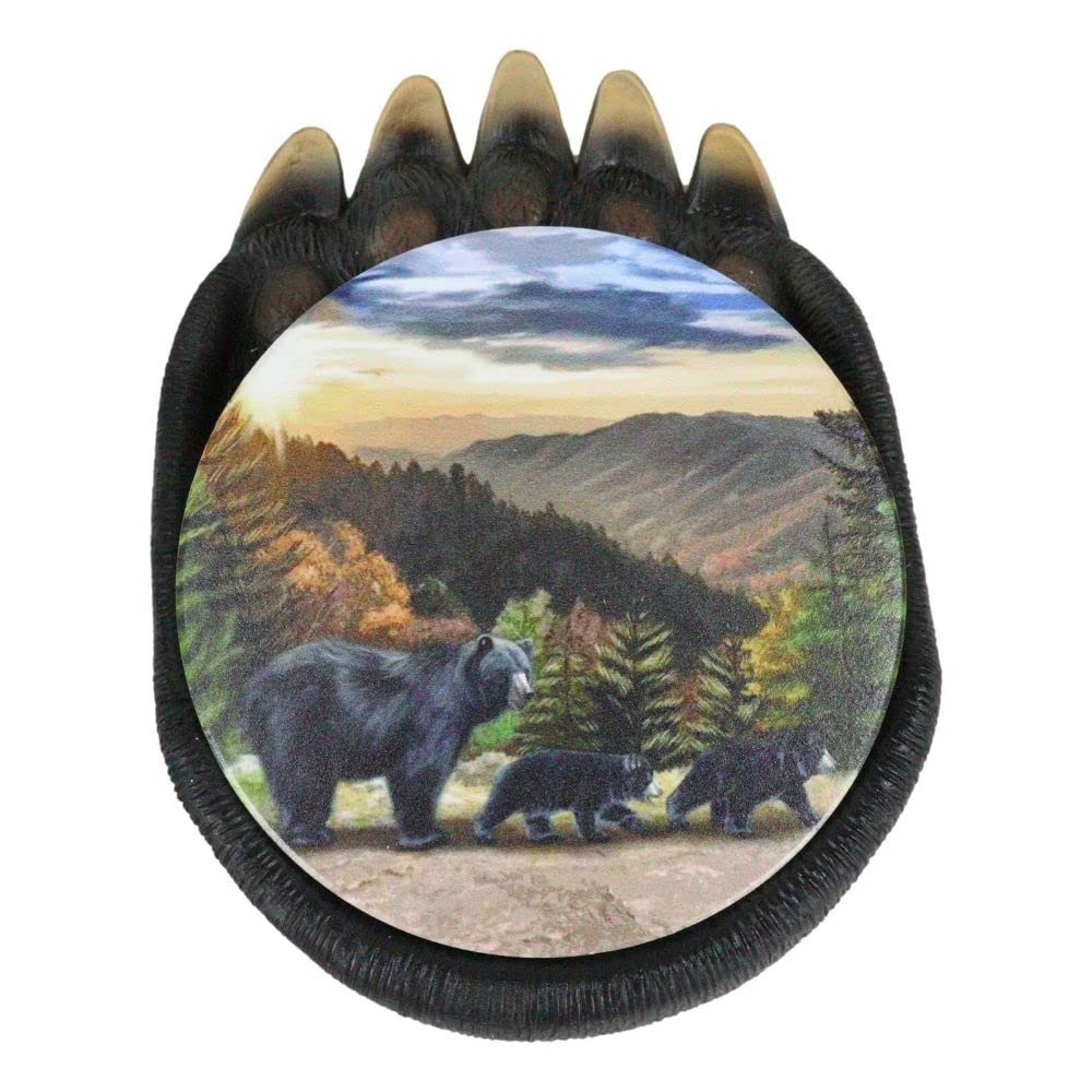 Black Bear Coaster Holder with 4 Coasters Set J230808