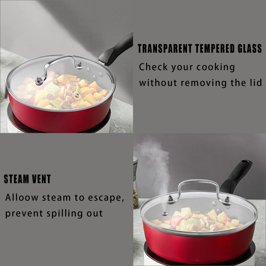 10" Tempered Glass Lid with Steam Vent Hole V94455