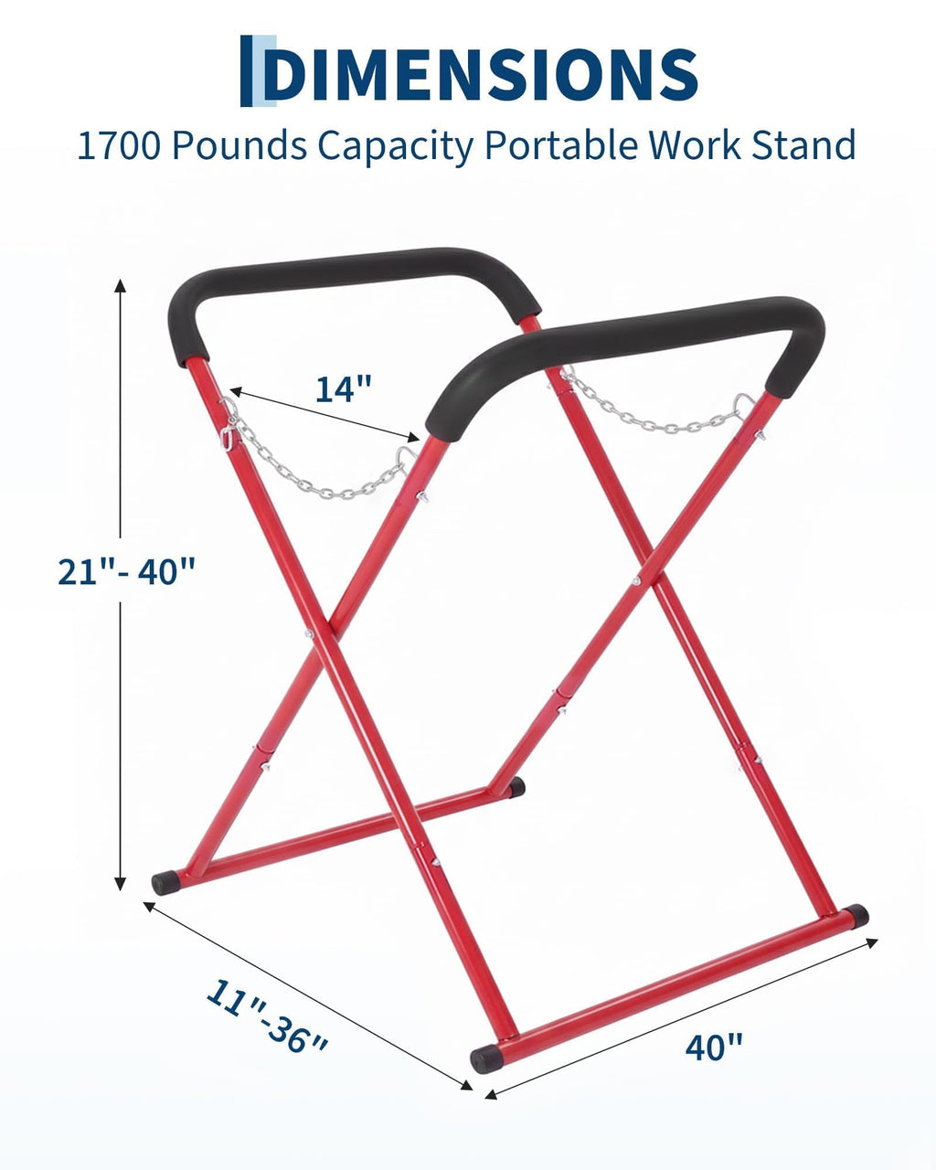 Folding Auto Body Work Stand 500 LBS Capacity Adjustable Height M44026