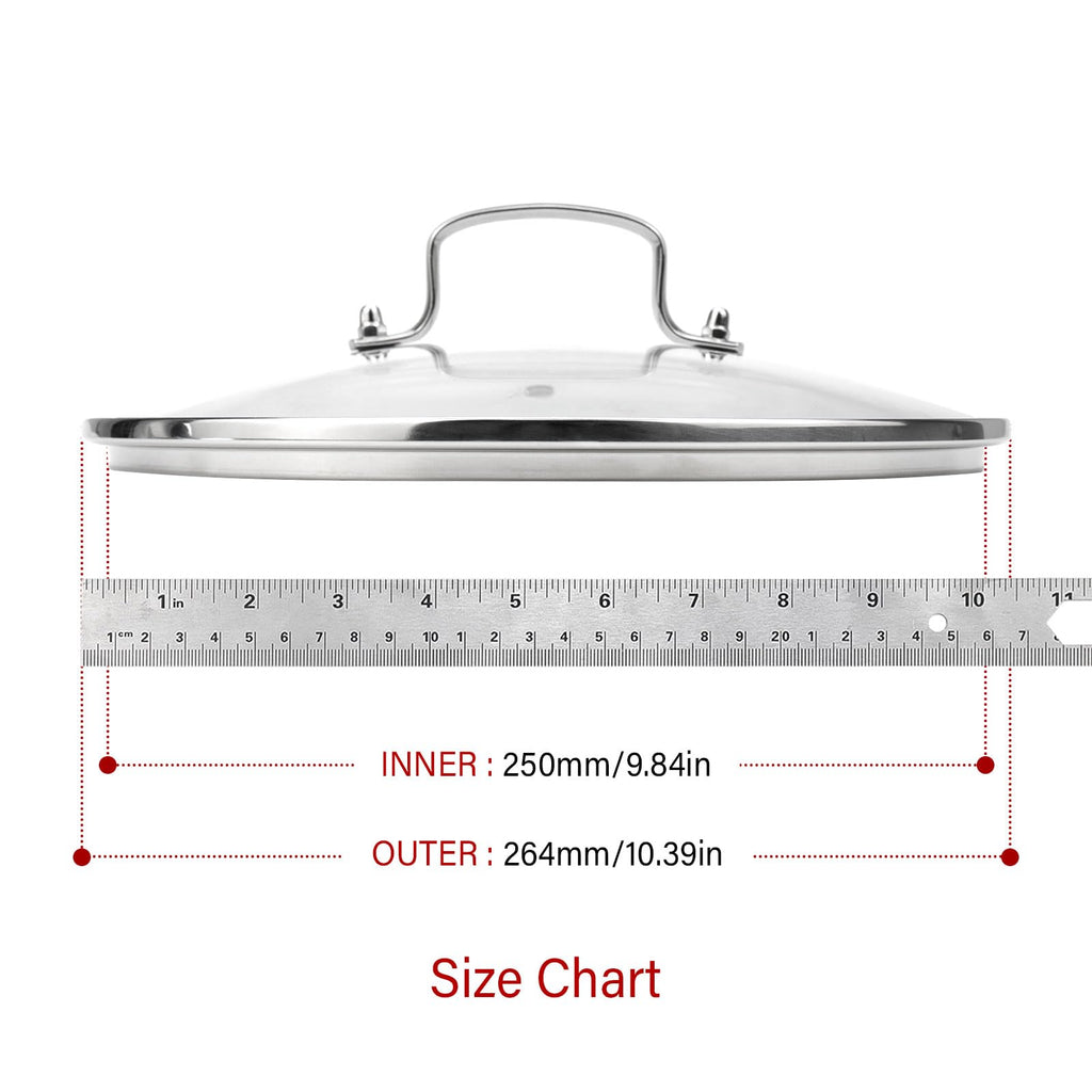 10" Tempered Glass Lid with Steam Vent Hole V94455