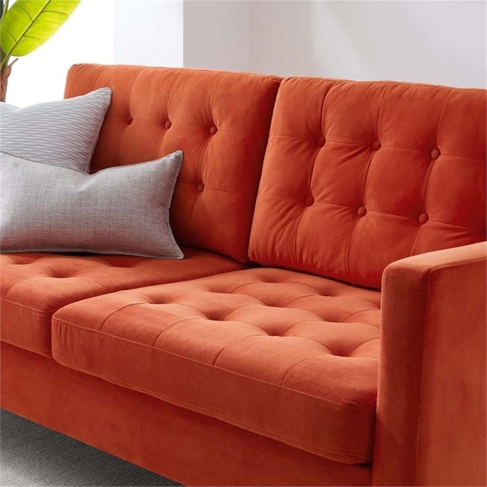Orange Velvet Sofa F1655