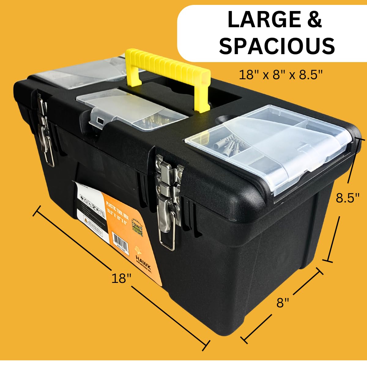 Plastic Tool Box with Metal Latches K5007