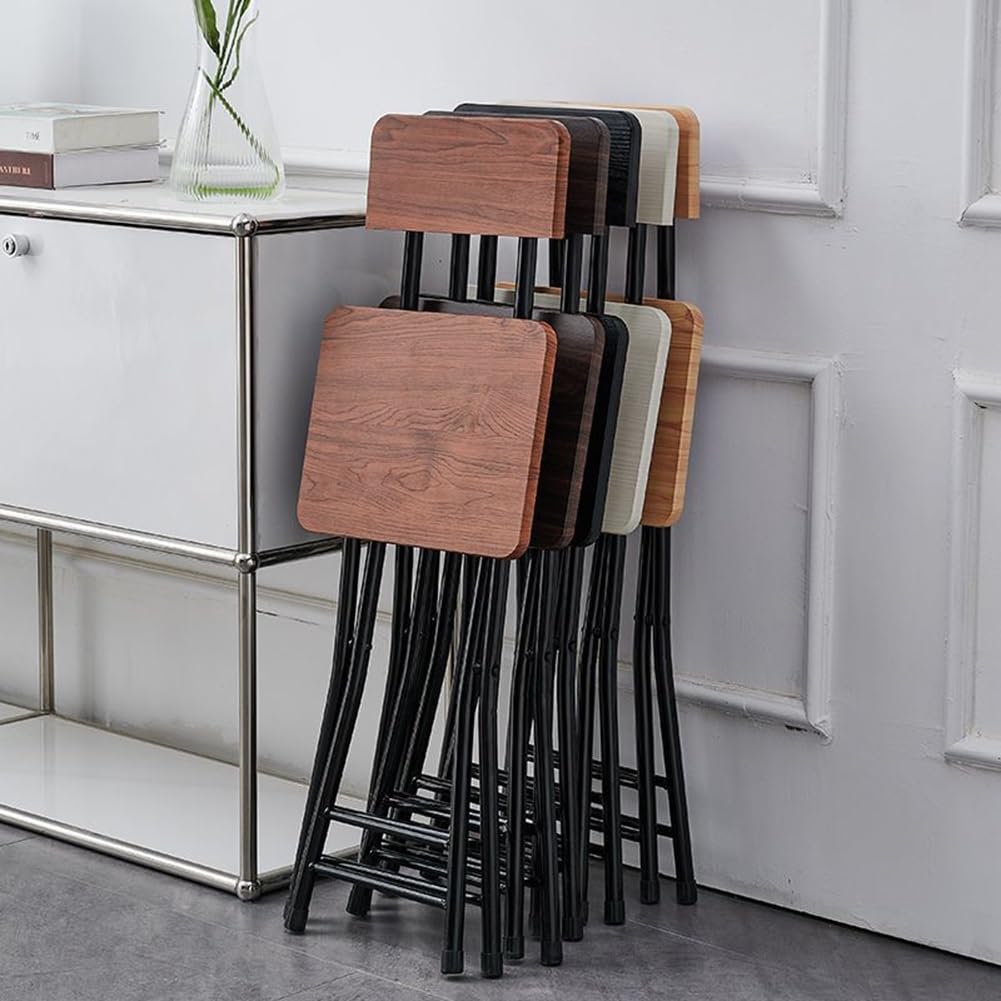 18 Inch Black Metal Folding Bar Stool with Backrest and Footrest P2124