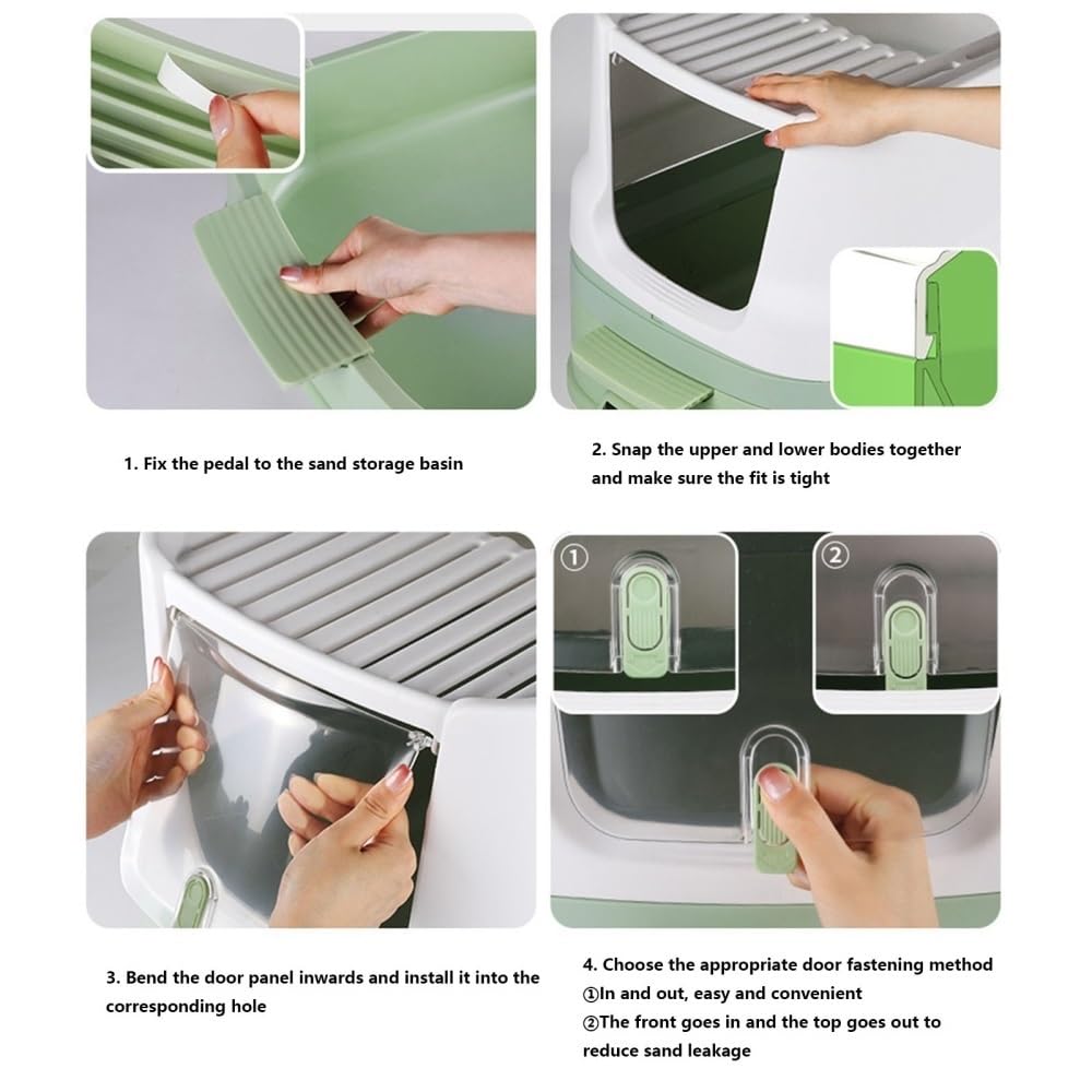 Enclosed Top-Entry Cat Litter Box with Scoop I87448