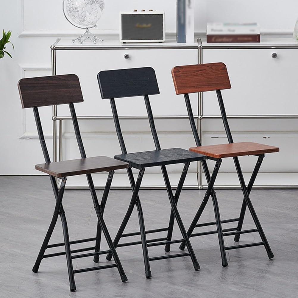 18 Inch Black Metal Folding Bar Stool with Backrest and Footrest P2124