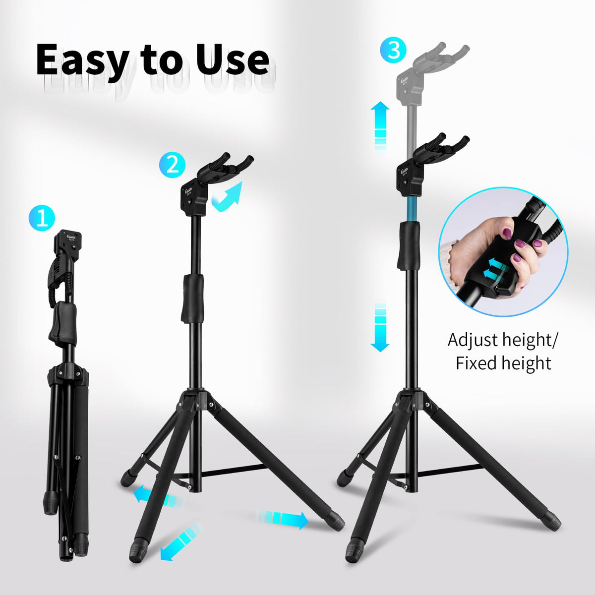 Heavy Duty Adjustable Foldable Guitar Stand V461