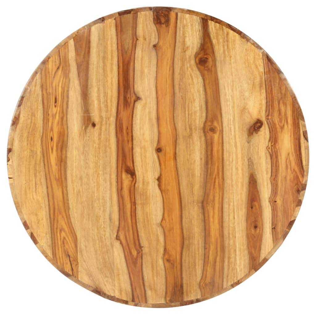 Round Solid Sheesham Wood Coffee Table 25.6"x11.8" W32219