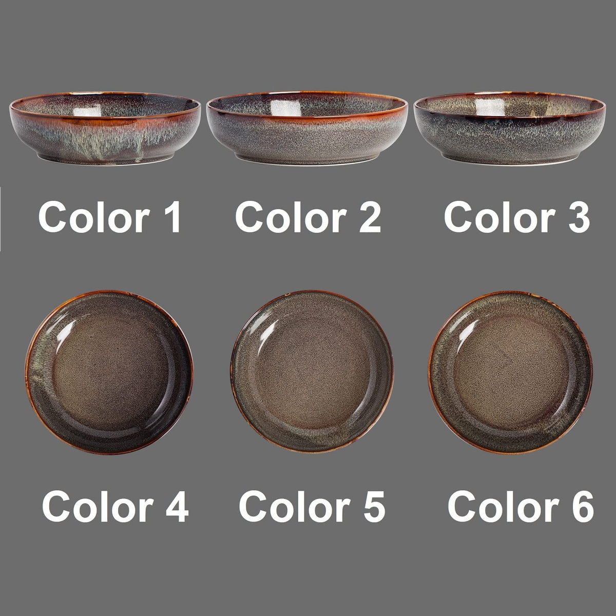 Ceramic bowls set of 4 8" Caramel Brown I955510