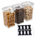 3 Pack Airtight Pet Food Storage Containers with Locking Clips Q5445