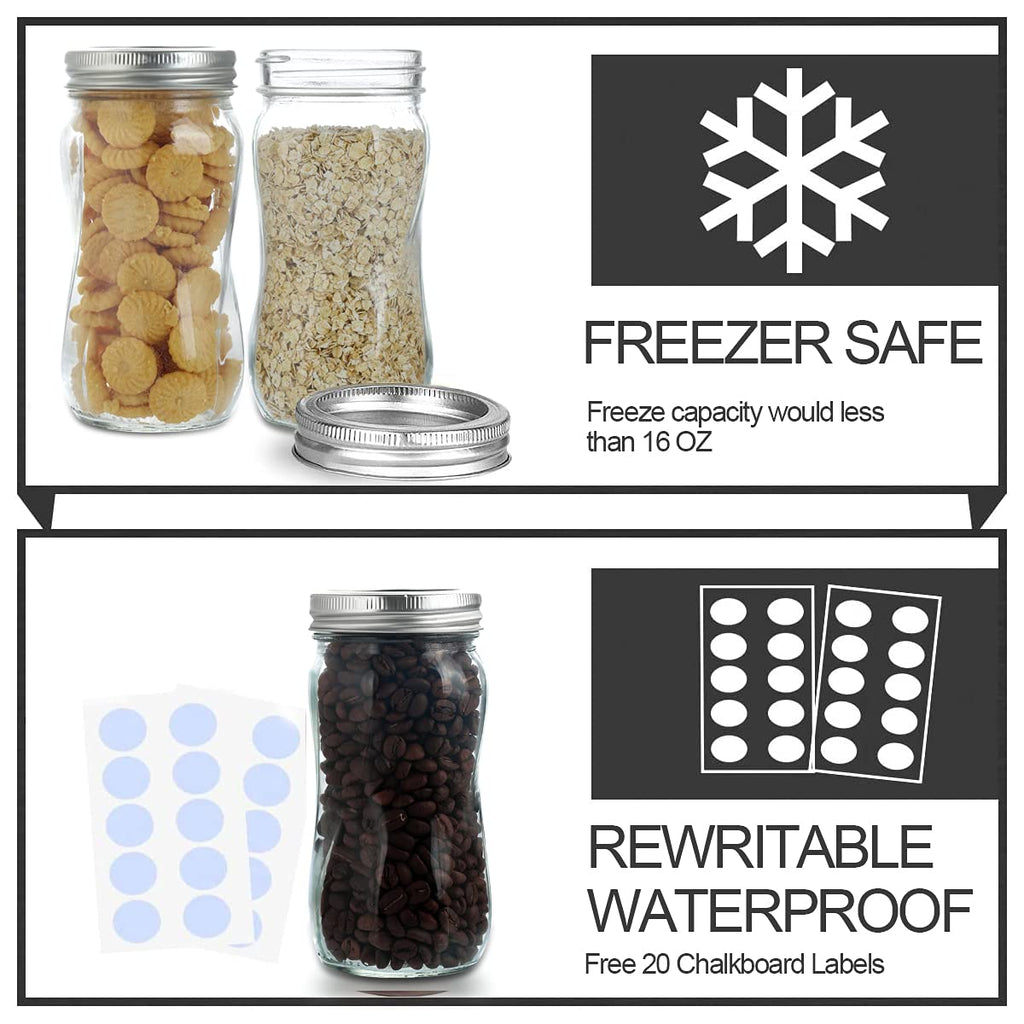 16oz Regular Mouth Mason Jars 12 Pack with Lids & Bands K399100