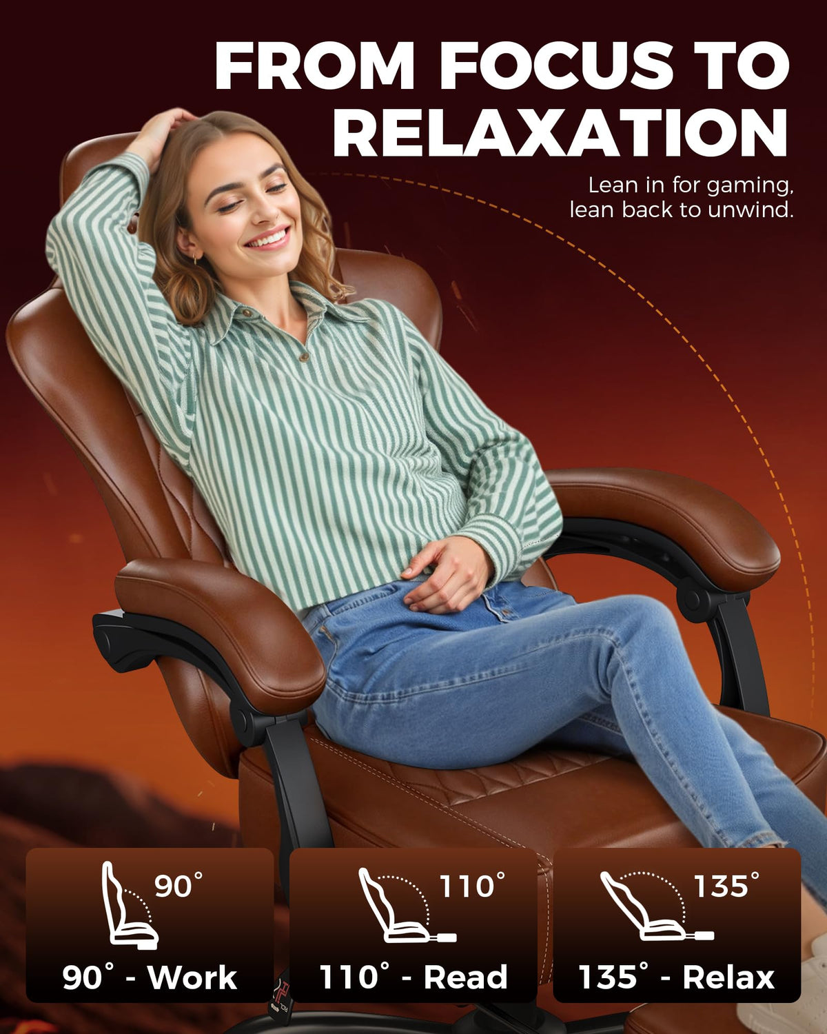 Big and Tall Gaming Chair with Footrest X48928