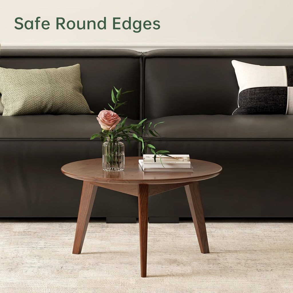 Solid Oak Wood Round Coffee Table W619895