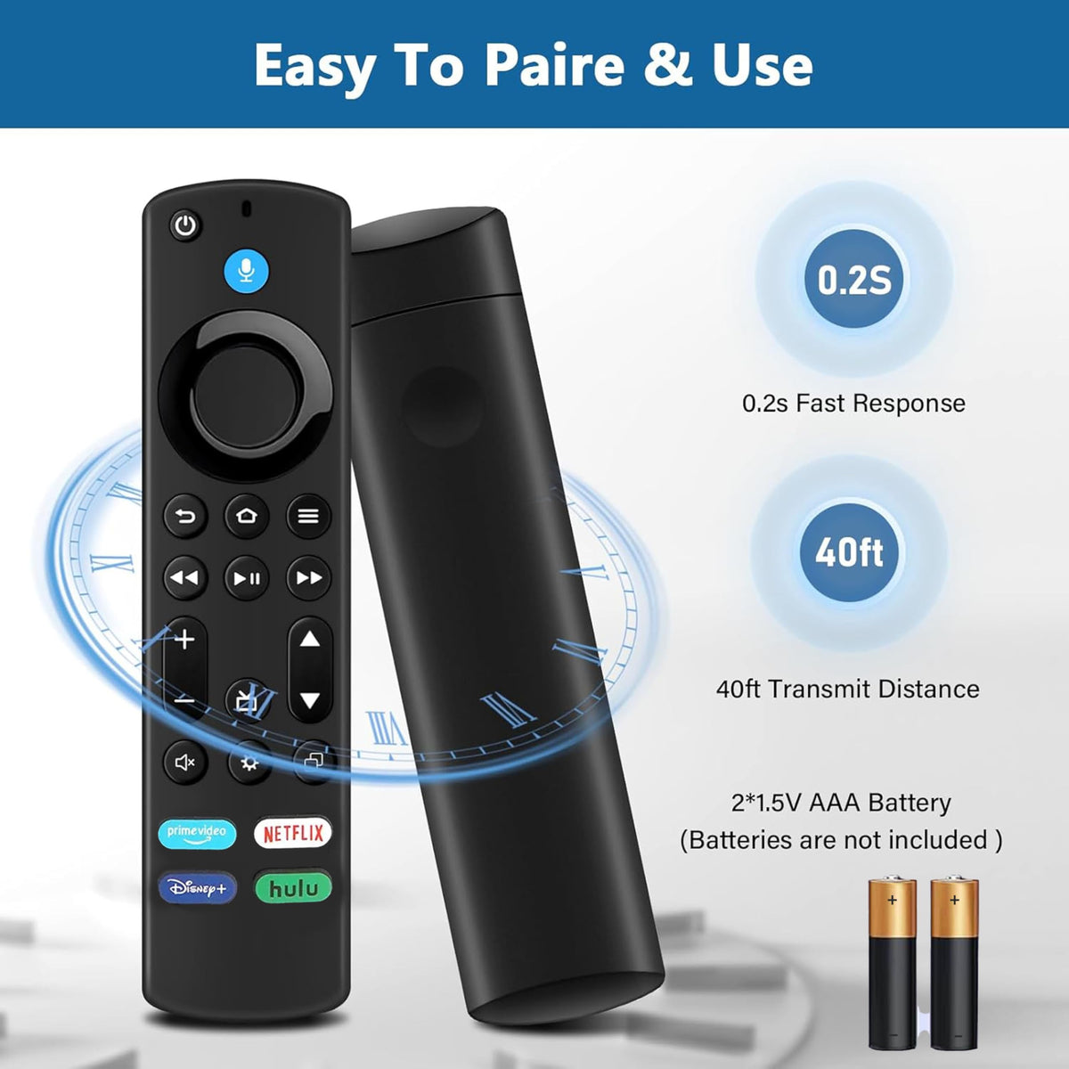 Voice Remote Control for Fire Stick and Cube Smart TVs with 4 App Shortcuts Y377