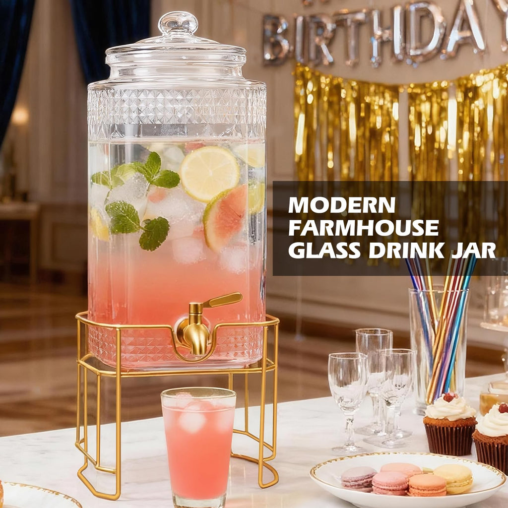2 Gallon Stainless Steel Beverage Dispenser with Stand V23607