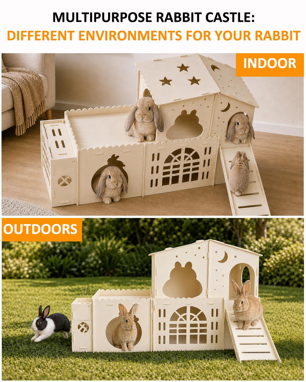 2-Story Wooden Rabbit House M287