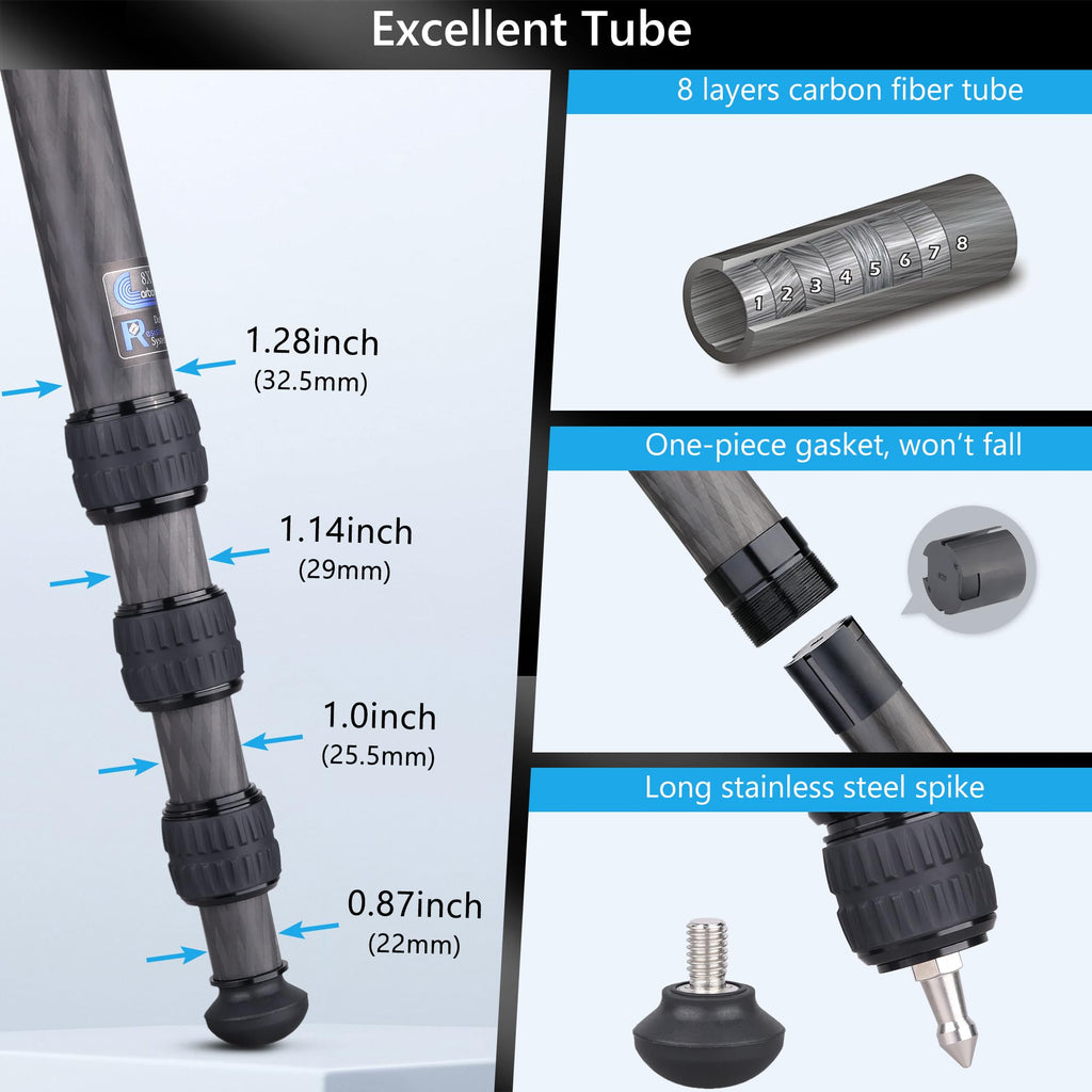 Carbon Fiber 32mm Tube Camera Tripod with 65mm Bowl Adapter I53355