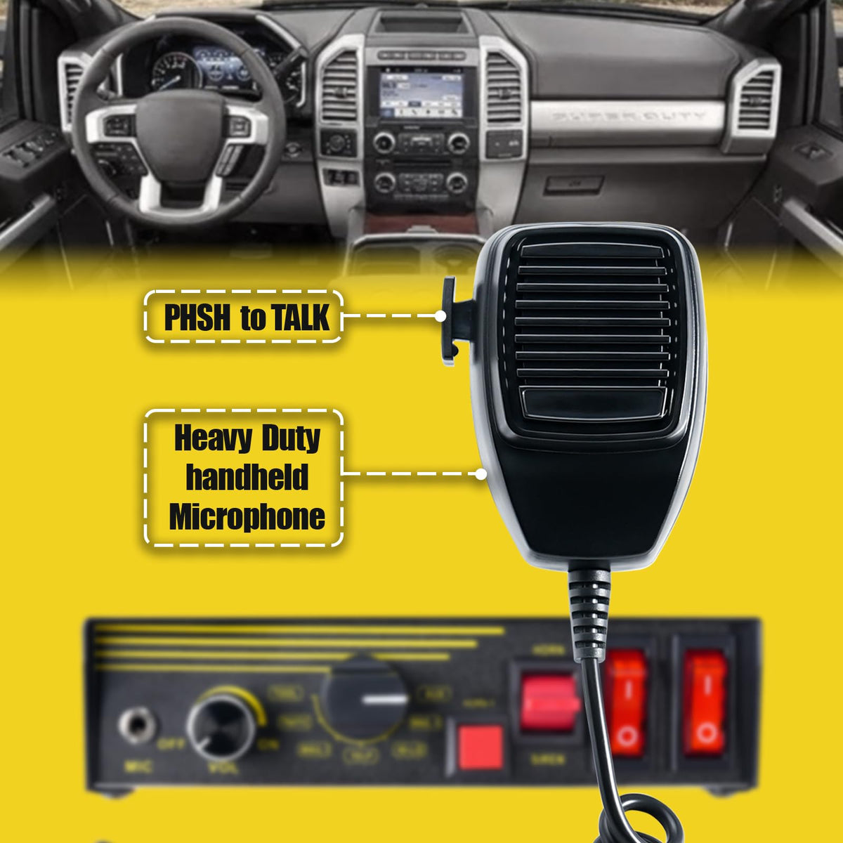 12V 400W 9 Tones Emergency Siren PA System with Microphone G7667