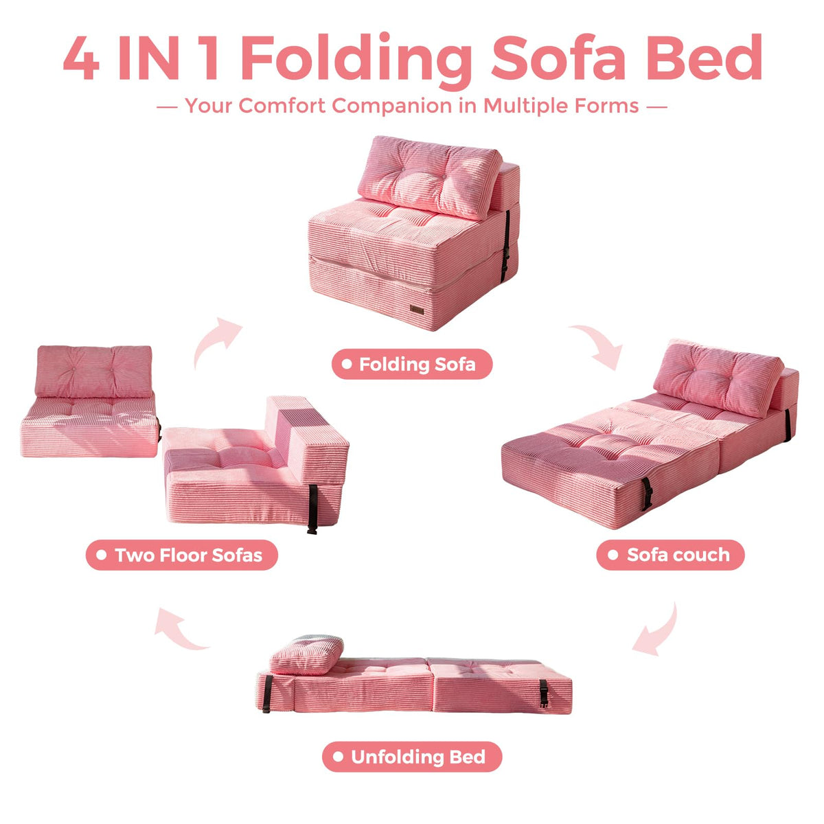 Folding Sofa Bed with Pillow L10746