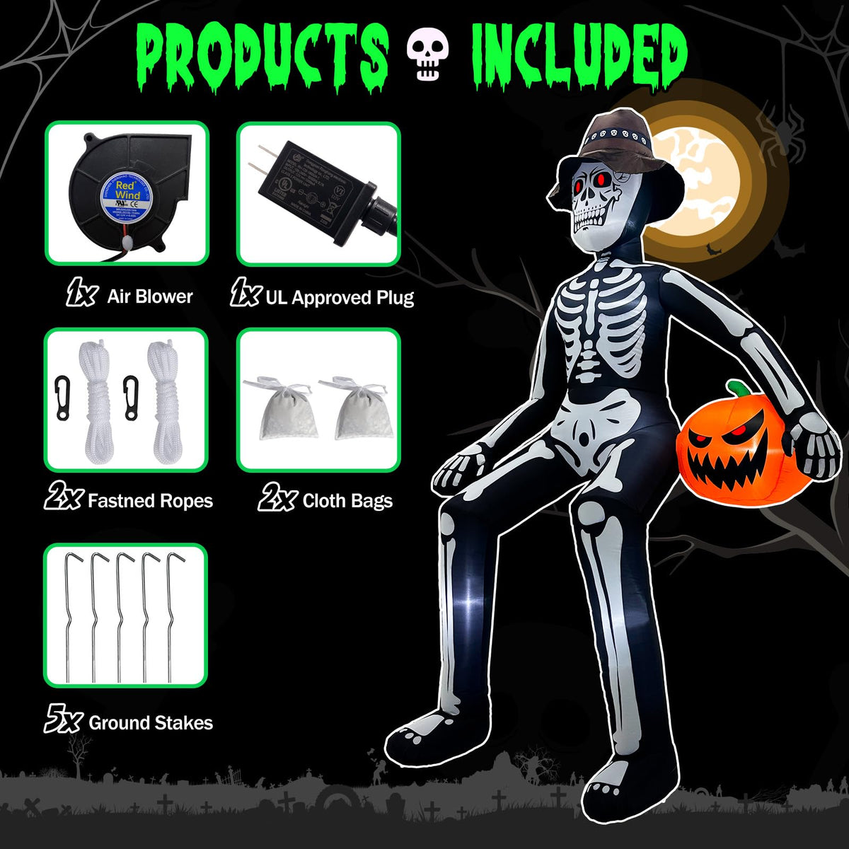 Giant Sitting Skeleton Inflatable E64110
